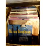 Box of approximately 90 mixed genre LP's