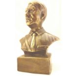 Cast brass Hitler bust H: 17 cm