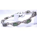 18ct white gold peridot set bracelet