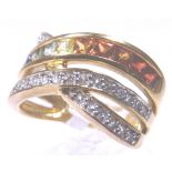 14 ct gold plated silver ring, 5.0 ct of