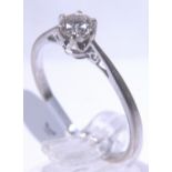 9ct white gold 0.2ct diamond solitaire r