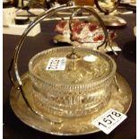 Silver plated butter dish stand with cry