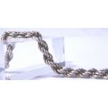 Silver rope bracelet