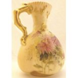 Royal Worcester blush ivory floral ewer,