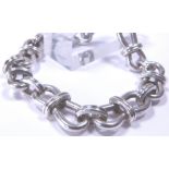 Sterling silver solid fancy loop link br