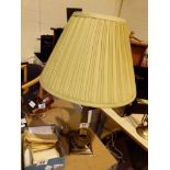 Modern brass column table lamp