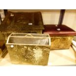 Three brass storage boxes