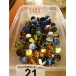 Box of vintage marbles