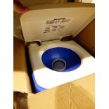 Boxed portable caravan toilet