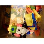 Box of mixed childrens' toys