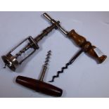 Three antique corkscrews