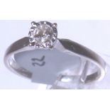 9 ct white gold 0.15 ct diamond solitaire ring, size M/N, RRP £500.