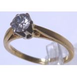 Diamond solitaire ring, 0.