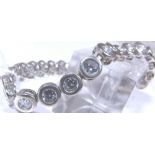 Sterling silver stone set line bracelet