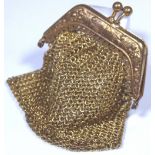Gold plated antique ladies mesh coin purse