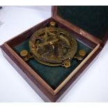 Boxed brass compass