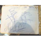 Vintage autograph book with Rolling Stones signatures including Brian Jones