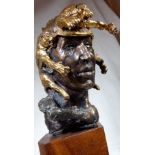 C1990 Bronze by Ed Isaacson, South Africa African head 1/12,