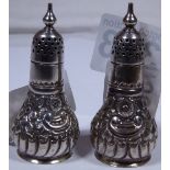 Two piece silver cruet,