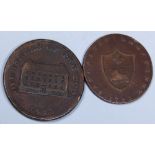 Sheffield Workhouse penny and a Lancaster half penny