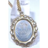 Sterling silver gilt vintage 1973 Airies pendant on matching chain