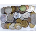 Box of mixed worldwide coinage
