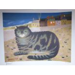 Mary Fedden limited edition print 357/500 Cat on a Cornish beach 1991 signed in pencil by artist