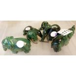 Eight malachite animals