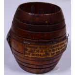 Small wooden barrel made from the decking of the Mauretania