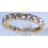 14 ct gold white stone eternity ring, one stone missing, 2.