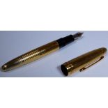 Mont Blanc Meisterstuck yellow metal fountain pen with 18 ct gold nib