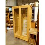 Oak glazed display cabinet,