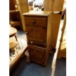 Pair of pine bedside cabinets