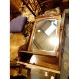 Oak framed mirror with shelf below H: 81 cm