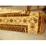 Large brown floral pattern wool rug 170 x 110