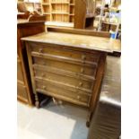 Oak chest of four drawers, H: 104 cm,