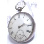 Hallmarked silver pocket watch, Chester 1848 fusee movement signed Jas Carter, Warrington No 1137,