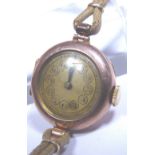 Ladies 1920's 9ct gold wristwatch