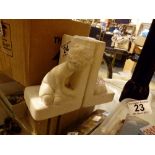 Pair of Art Deco plaster cast book ends,