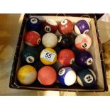 Box of pool balls