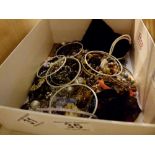 Box of unsorted costume jewellery