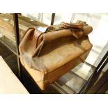 Brown leather Gladstone bag