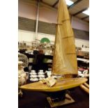 Wooden pond yacht,