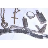 Silver jewellery including two ingots, two bracelets,