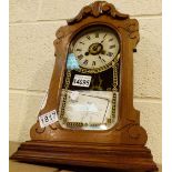 Wooden mantle clock by Jerome & Co, America c1885,