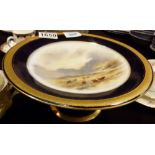 Royal Worcester tazza signed Stinton