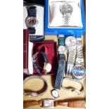 Mixed ladies and gents wristwatches including three boxed examples,