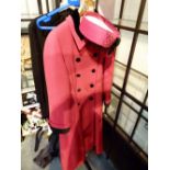 Original Ann Brooks red coat with pillbox hat,