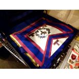 Toye Kenning and Spencer Masonic regalia case containing Masonic regalia