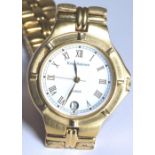 Krug Bauman 18ct gold plated wristwatch on a gold plated bracelet